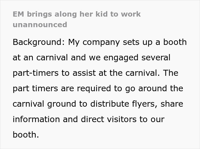 Entitled Mom Brings Her Kid To Work And Expects Coworkers To Take Care Of Her, Causes A Scene When One Of Them Maliciously Complies Entitled Mom Brings Her Kid To Work And Expects Coworkers To Take Care Of Her, Causes A Scene When One Of Them Maliciously Complies