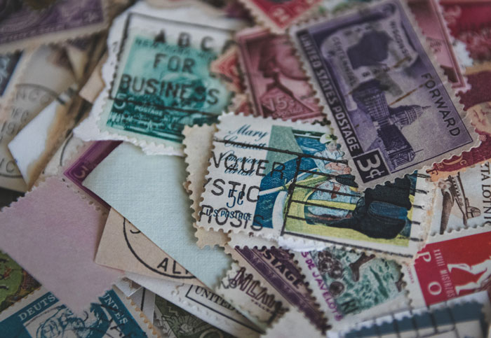 A pile of stamps 
