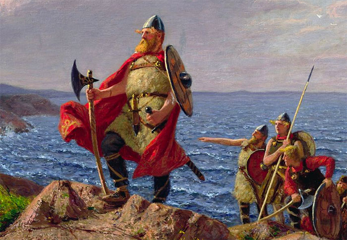 colorful Leif Erikson portrait