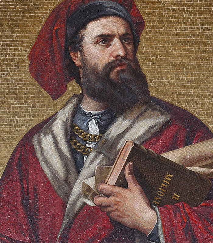 colorful Marco Polo Mosaic portrait