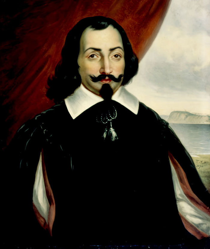 colorful Samuel De Champlain portrait