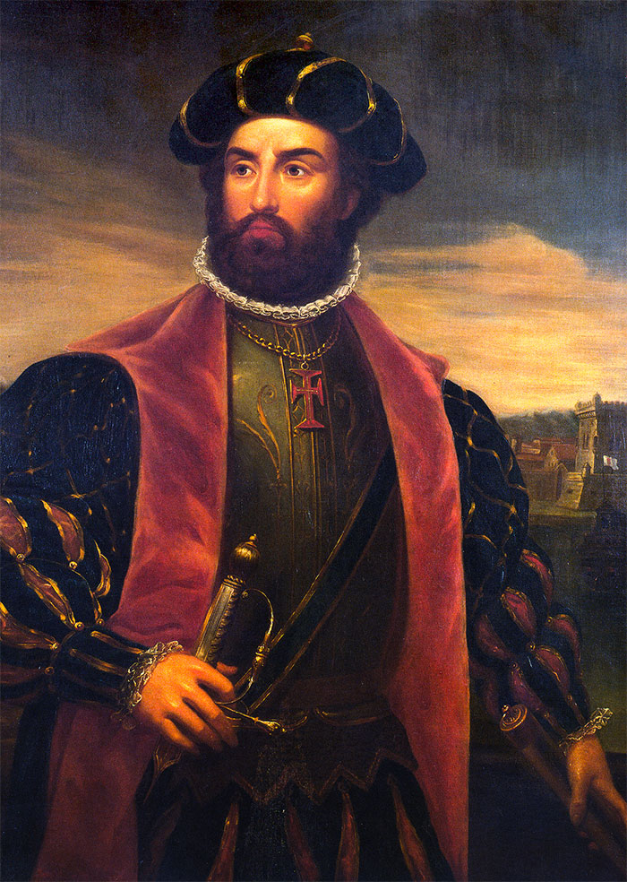 colorful Vasco Da Gama portrait