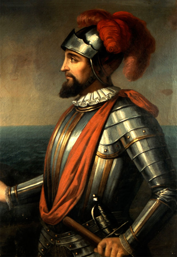 colorful Vasco Núñez De Balboa portrait