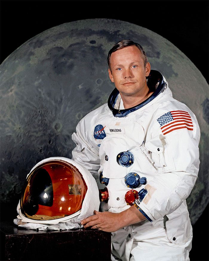 Colorful Neil Armstrong with space suit portrait