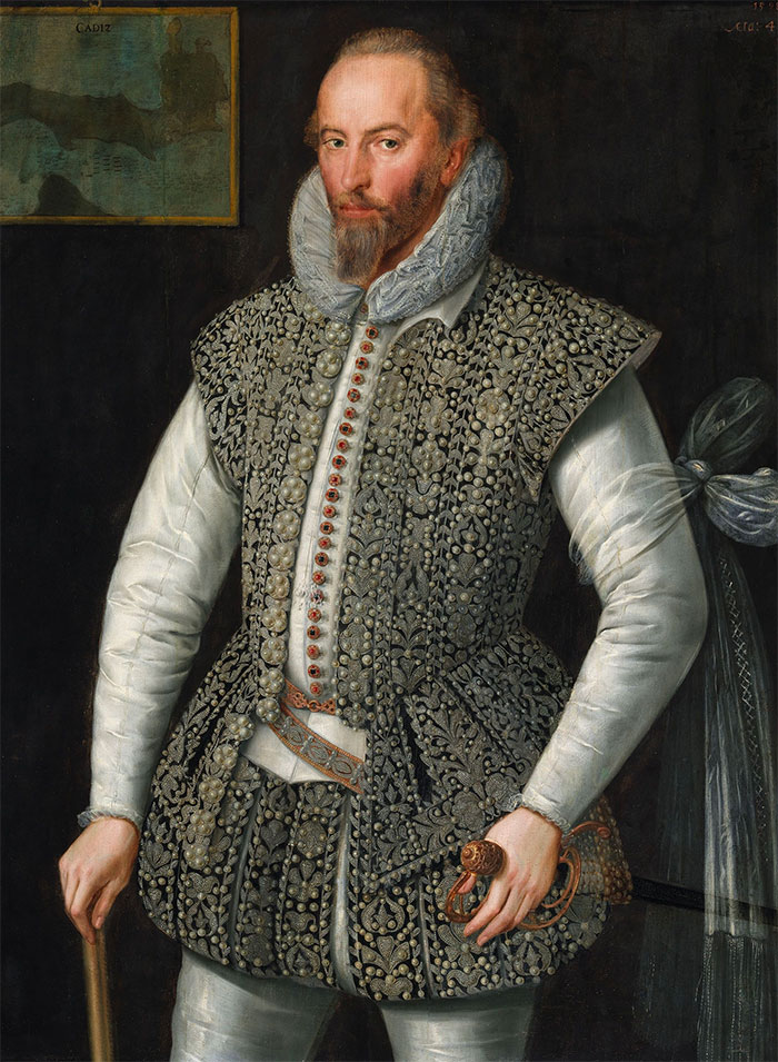 colorful Sir Walter Raleigh portrait