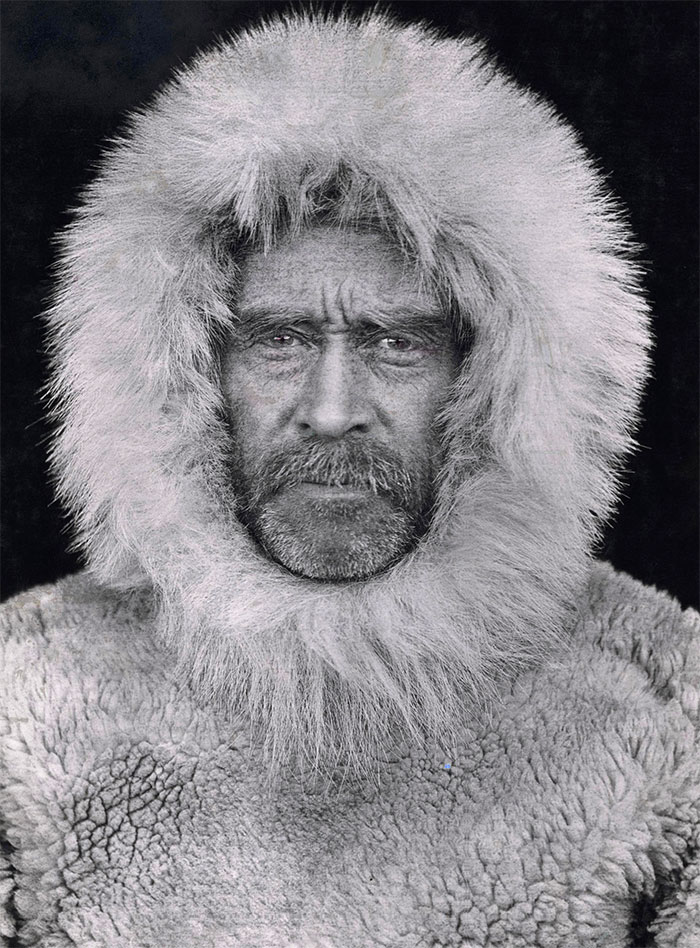 black and white Robert Peary self portrait