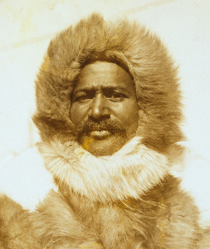 brown and black Matthew Henson portrait