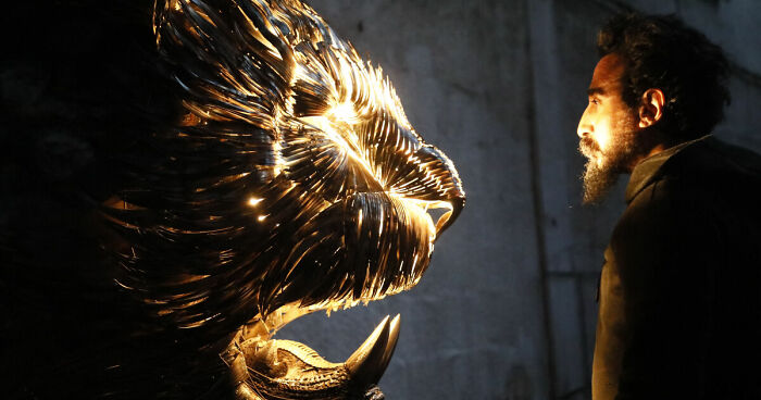 I Made Jaguar, Saber-Tooth Tiger And Lion Sculpture With Hammered Steel (11 Pics)