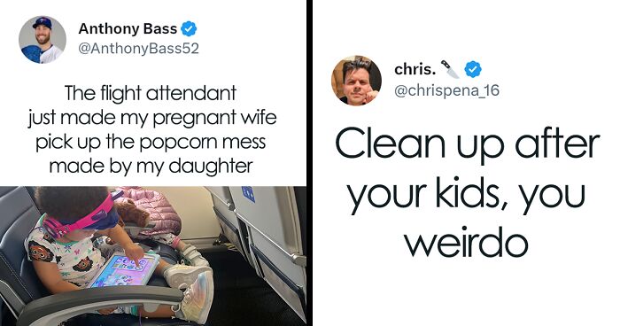 Dad Is Outraged After Flight Attendant Asked His Pregnant Wife To Clean Up After Their Kids, Sparks A Debate Online