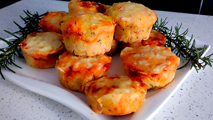 Pizza Muffins With Ham And Cheese, A Different Way To Make Pizza