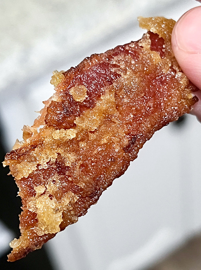 To Make Easy Candied Bacon, Sprinkle Brown Sugar On Top Of Bacon Slices And Then Cook Them In The Air Fryer