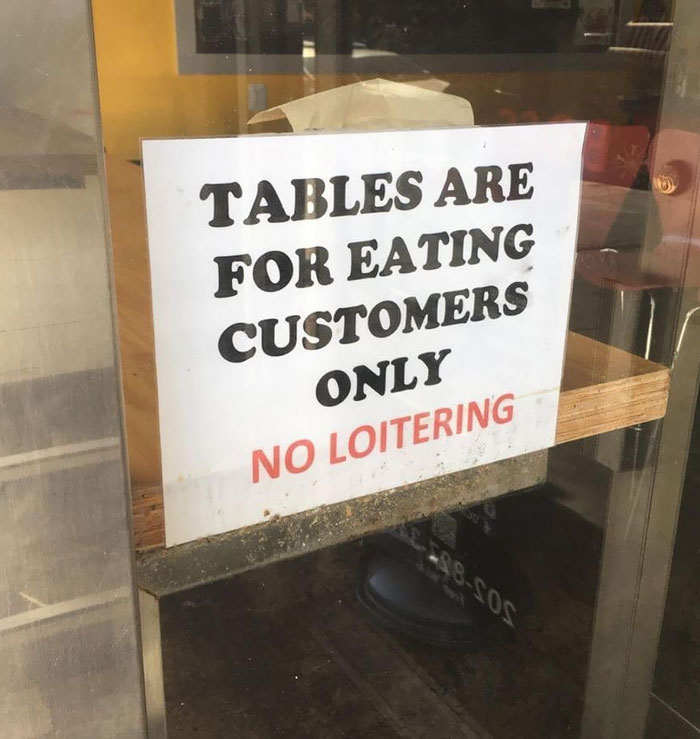 Can You Eat Non-Customers At The Tables? Asking For A Friend