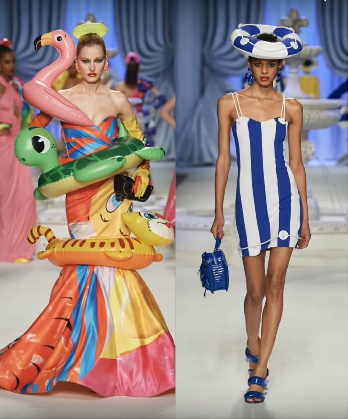 I Know Moschino Is Camp. But Does The Dress Come With The Inflatables?