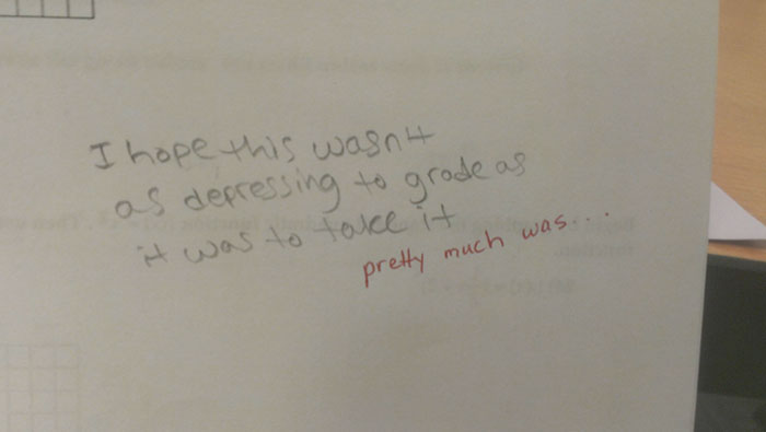 Wrote A Note To My Teacher On A Test I Failed. Her Response
