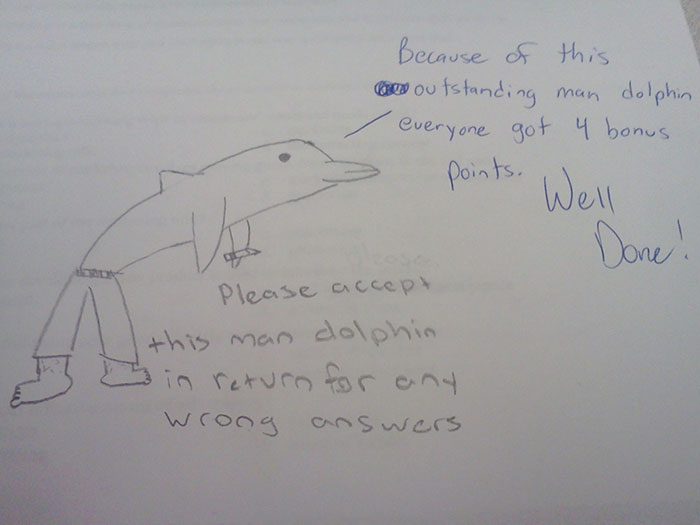 My Teacher's Response To The Picture I Drew On A Test
