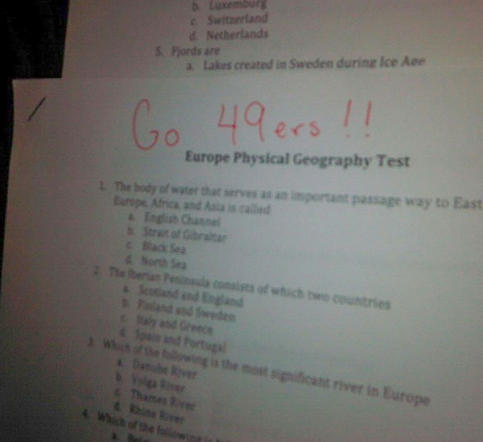 A Little Late Posting This But This Is What My Teacher Writes My Grade As On My Test Before The Super Bowl