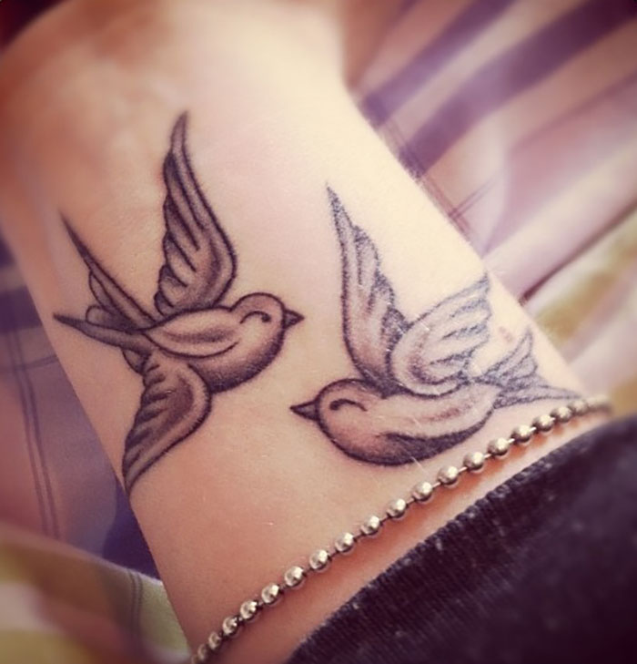 birds wrist tattoo 