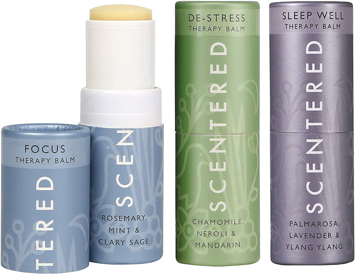 Scentered Aromatherapy Balm Stick Gift Set - Sleep Well, De Stress And Focus