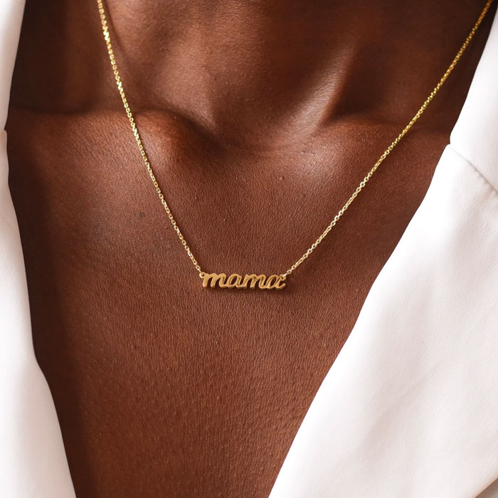 Personalized Mama Script Necklace