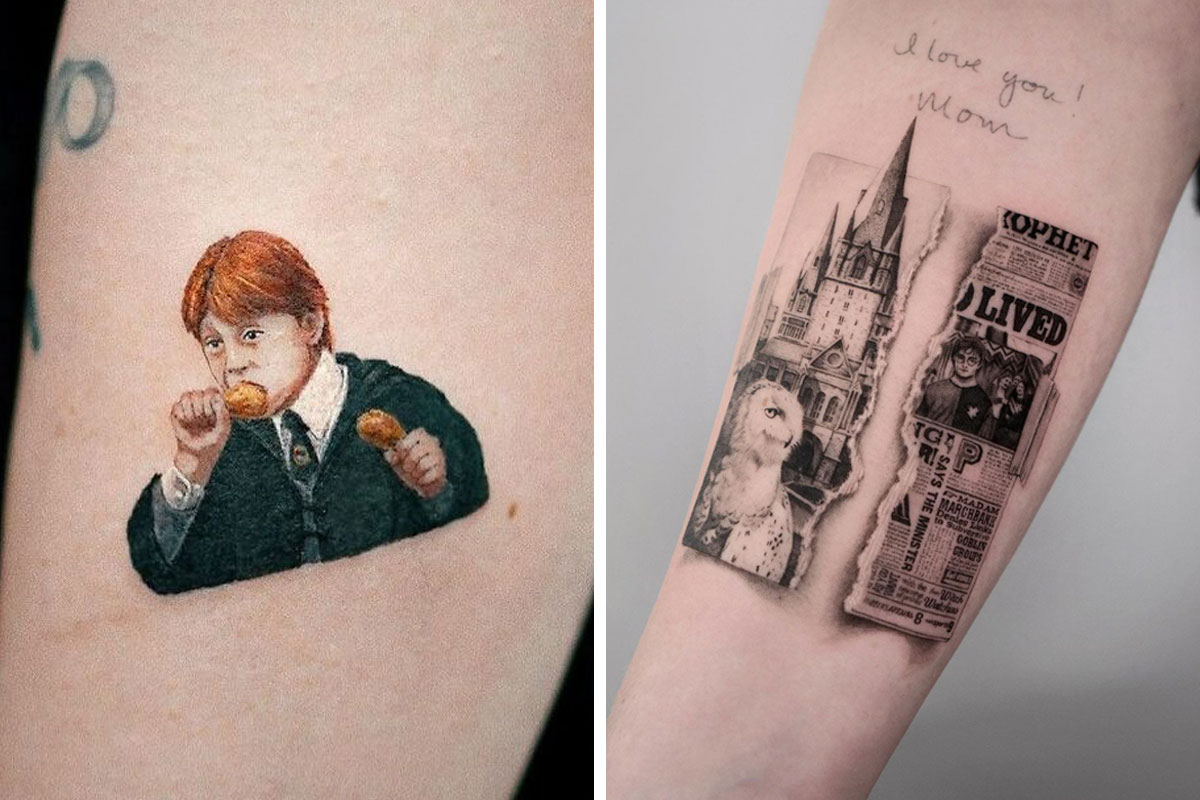 What tattoo does harry potter have