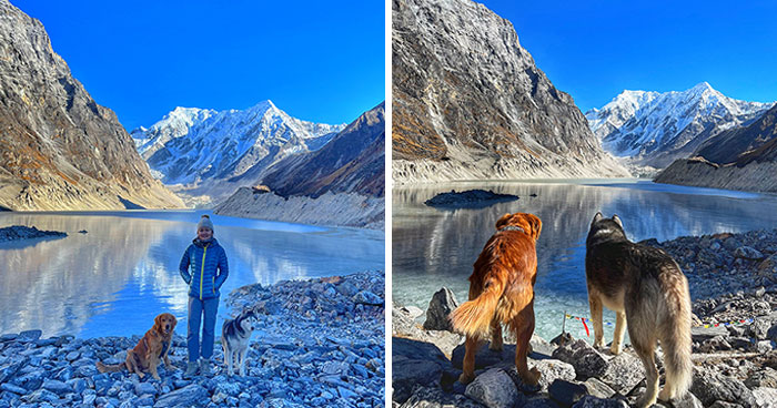 Hiking With My Two Dogs Is My Biggest Passion, Here Are Some Highlights Of Our Tsho Rolpa Glacial Lake Adventure