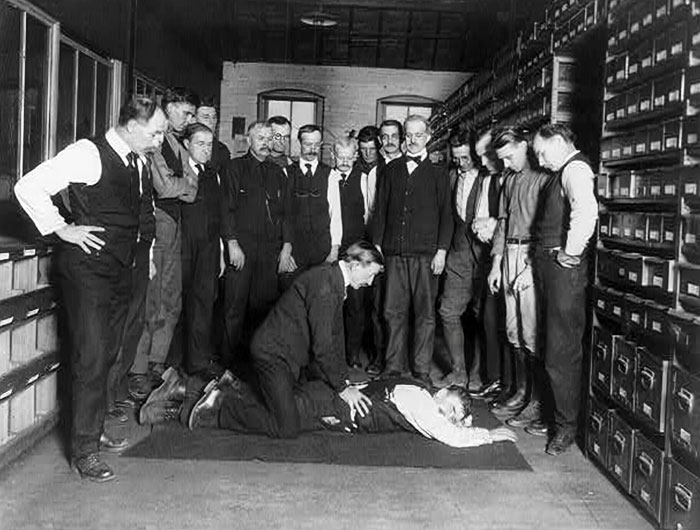 Demonstration Of Artificial Respiration At The Chesapeake & Potomac Telephone Company in Washington, D.C.