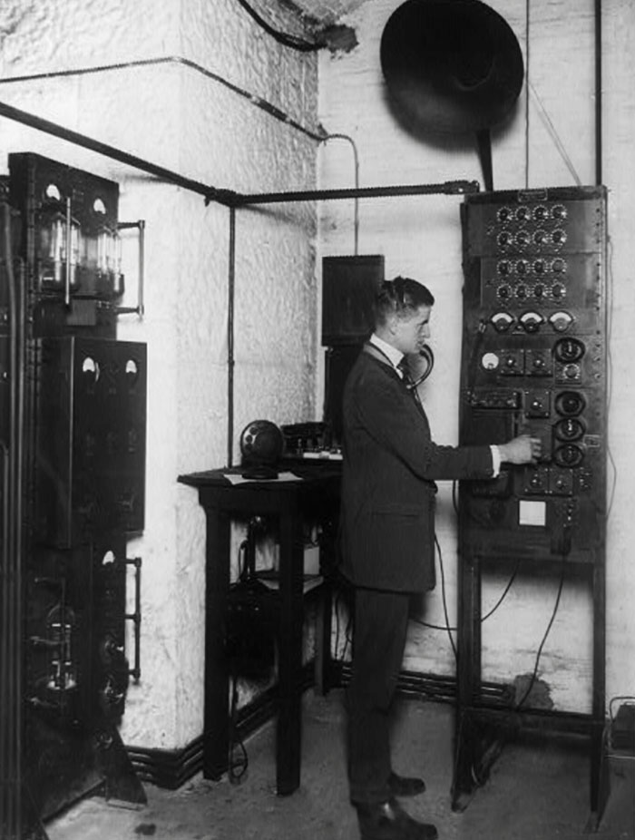Man Working At Machine In The Voice Control Room At The U.S. Capitol. 1922 December 6