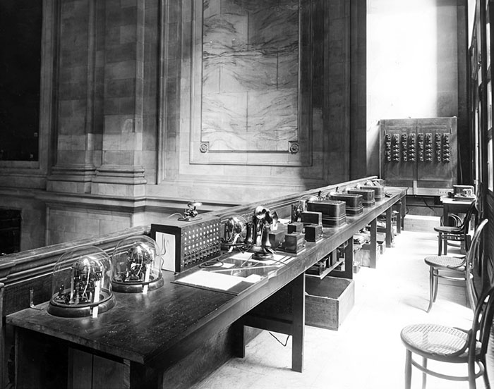 Central Control Station With Several Automatic Ticker Tape Machines On The Tables. 1922 December 5