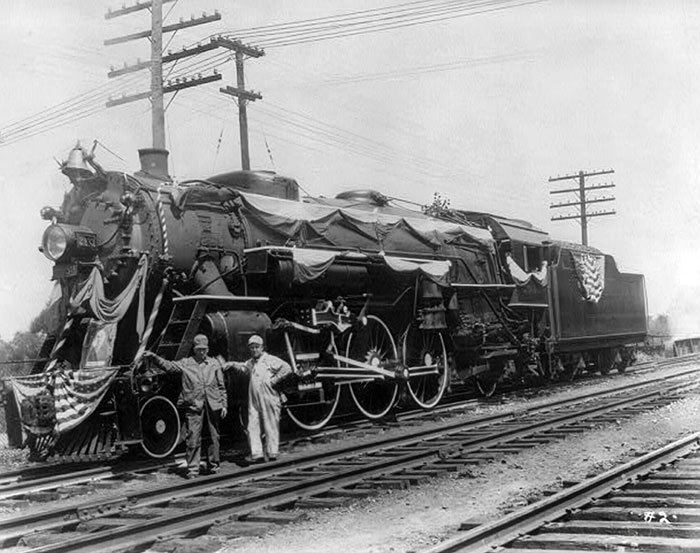 Locomotive Draped For Harding Funeral In 1923