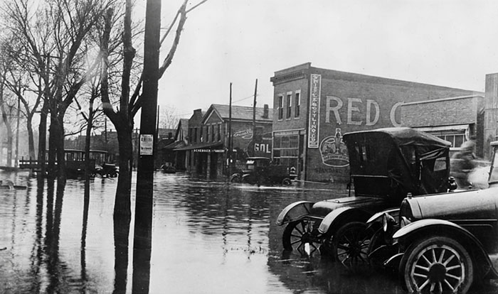 Illinois River Flood At Beardstown In April 1922