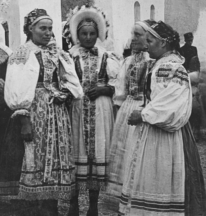 Girls Of Slovakia In Their Beautiful Colored Costumes, Czechoslovakia