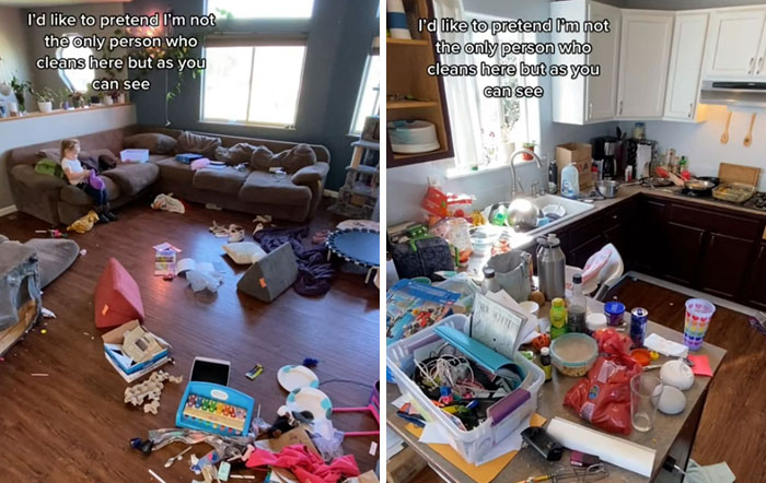 Woman Shows What Her Home Looks Like After She Doesn't Clean For 6 Days, Divorces Her Husband