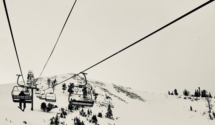 Big Sky Chairlift, B&w