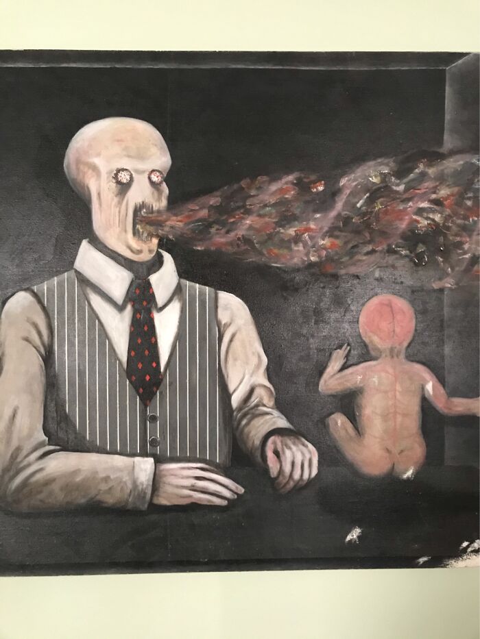 I Painted This 33 Years Ago. Some Find It Off-Putting. It Has Some Damage I Need To Repair