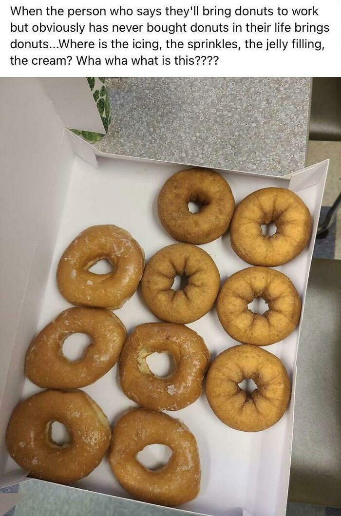 Person Complains About Coworker Buying Plain/Glazed Donuts To Work As A Gift Instead Of Frosted Ones