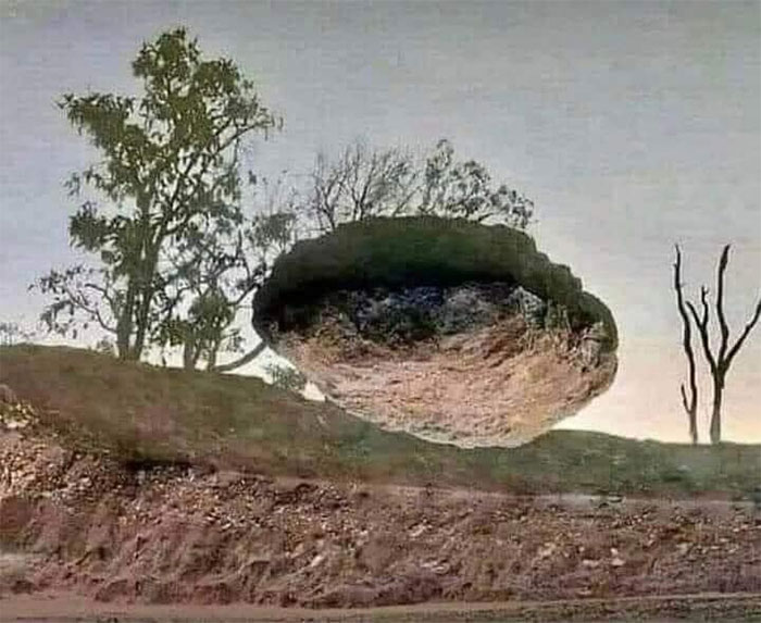 This Photo Is Real And Was Not Edited. The Stone Is Real, The Trees Are Real, The Soil Is Real And The Sky Is Real. The Only Thing You Have To Do Is Change Your Point Of View. Look At The Photo, Upside Down!
