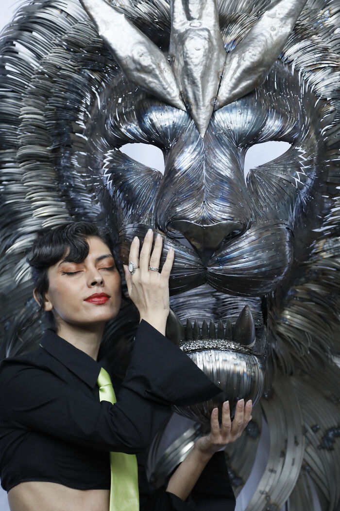 I Made Jaguar, Saber-Tooth Tiger And Lion Sculpture With Hammered Steel (11 Pics)