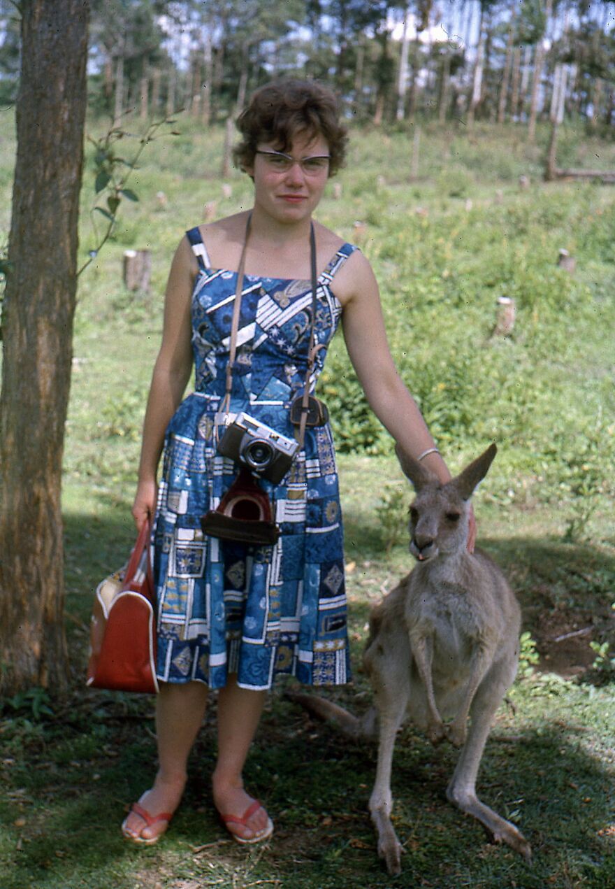 Woman And Kangaroo, Australia, 1964