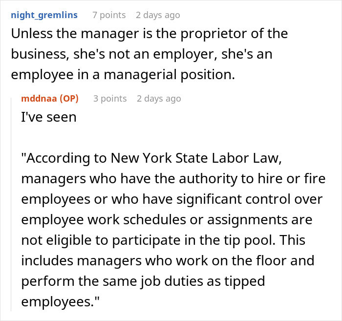 Lazy Manager Thinks She Can Get Away With Illegally Participating In Tip Pool, But One Employee Takes Matters Into Their Own Hands And Goes To HR Lazy Manager Thinks She Can Get Away With Illegally Participating In Tip Pool, But One Employee Takes Matters Into Their Own Hands And Goes To HR
