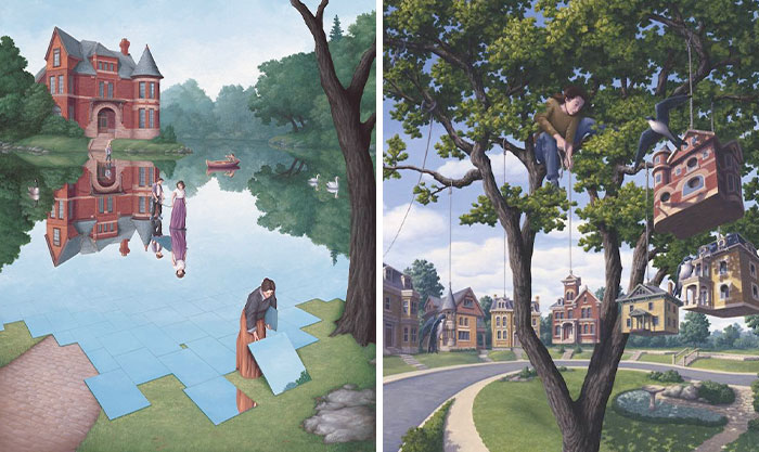 Mind-Twisting Optical Illusion Paintings By Rob Gonsalves (30 Pics)
