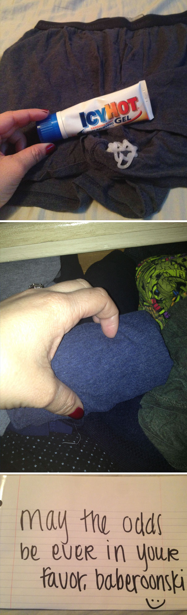 Wife Rubs Cheating Husbands Underwear With Icyhot Gel, Puts It Back Into Drawer For A Burning Surprise