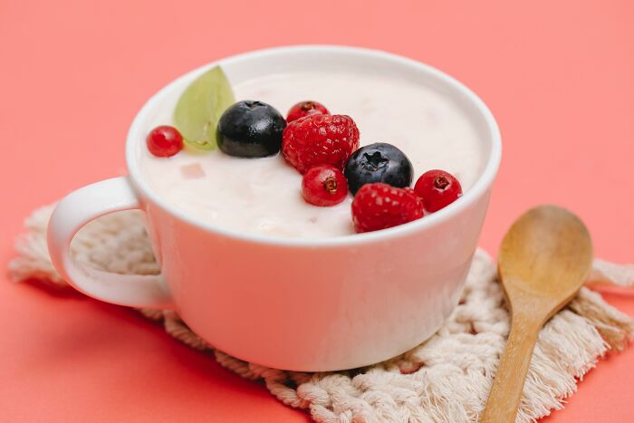 Yoghurt Topped With Different Berries 