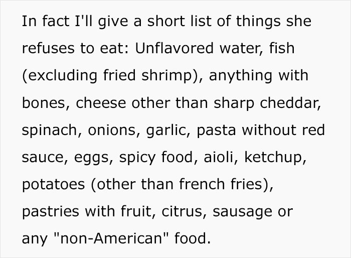 "Am I A Jerk For Refusing To Take My Girlfriend To Nice Places Because She Eats Like A Kid?" "Am I A Jerk For Refusing To Take My Girlfriend To Nice Places Because She Eats Like A Kid?"