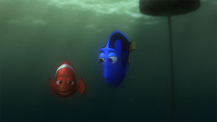Dory and Nemo talking with each other