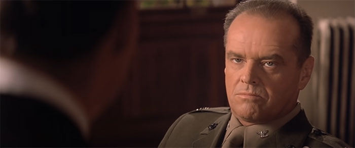 Col. Jessup looks angry