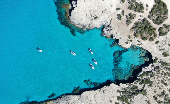 Mediterranean Sea aerial view 