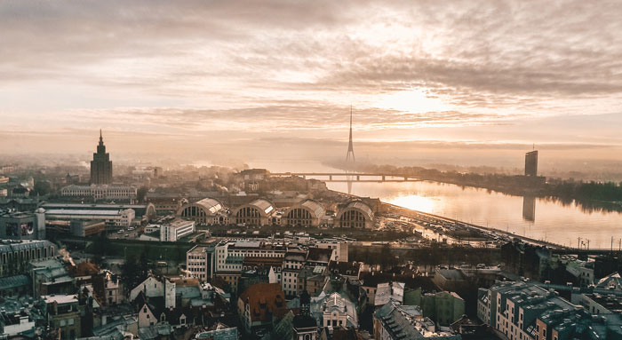 Riga from aerial view 