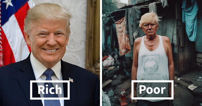 I Used AI To See What Some Of The Richest People In The World Might Look Like If They Were Poor (7 Pics)