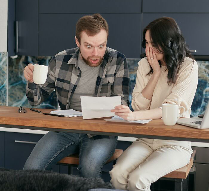 Surprised Man When Reading The Letter 