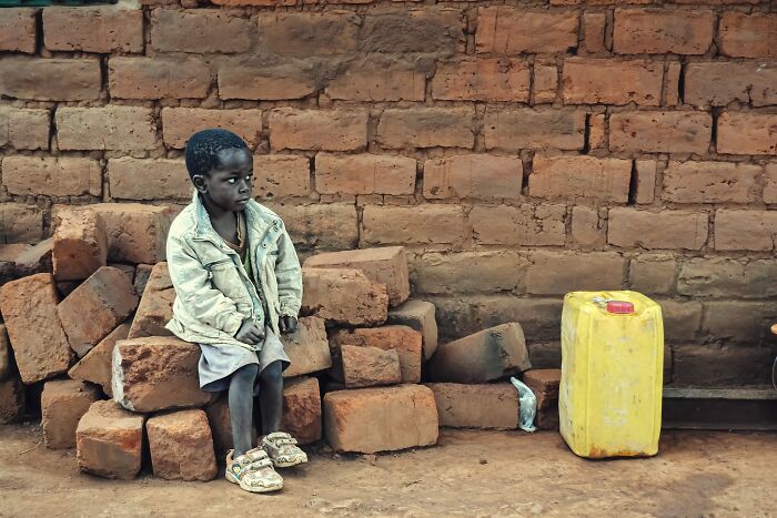 An Anxious Child In The Street Of Lualaba Province Drc